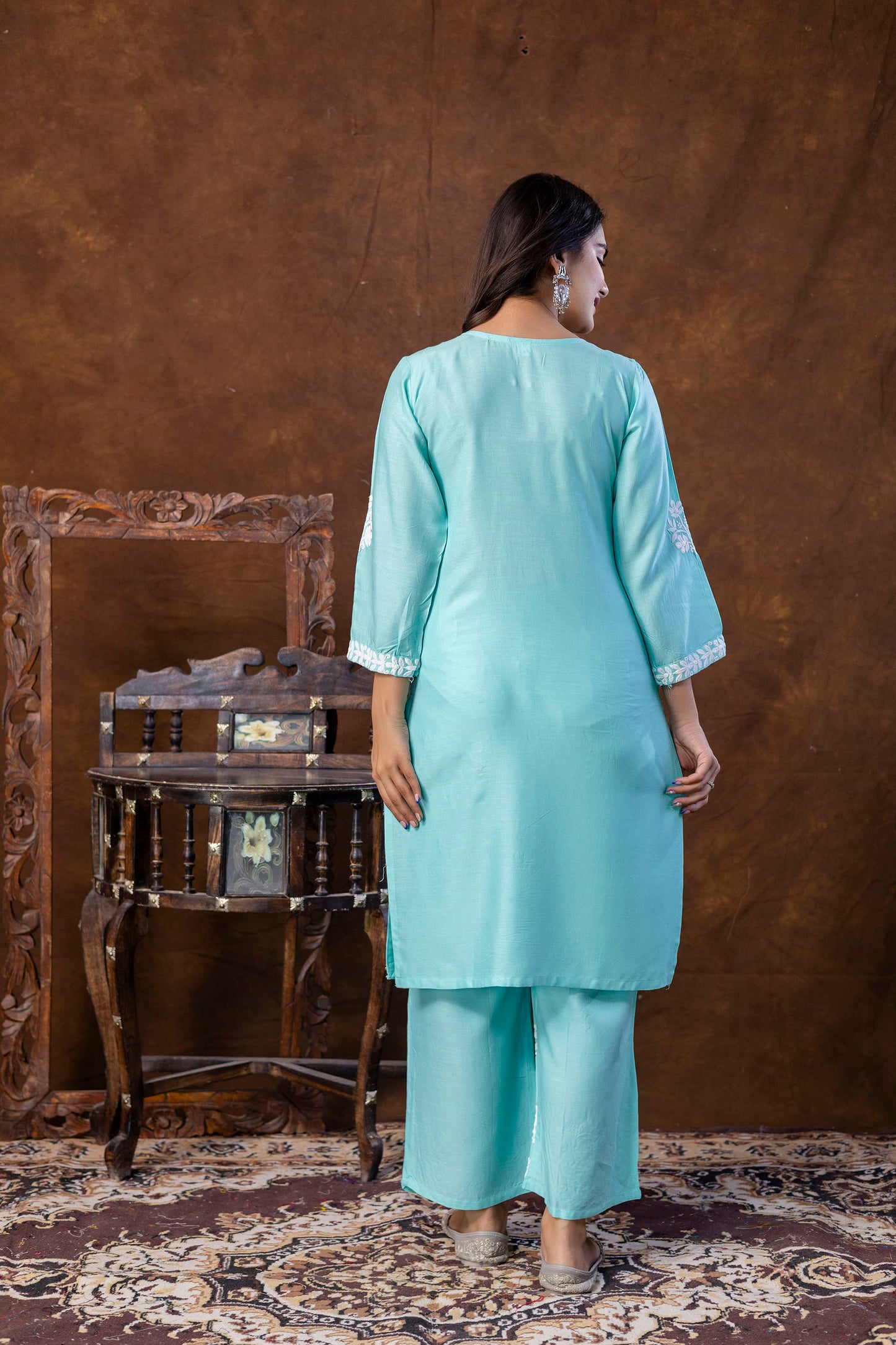 POOL  Women Rayon Embroidered Kurta Set