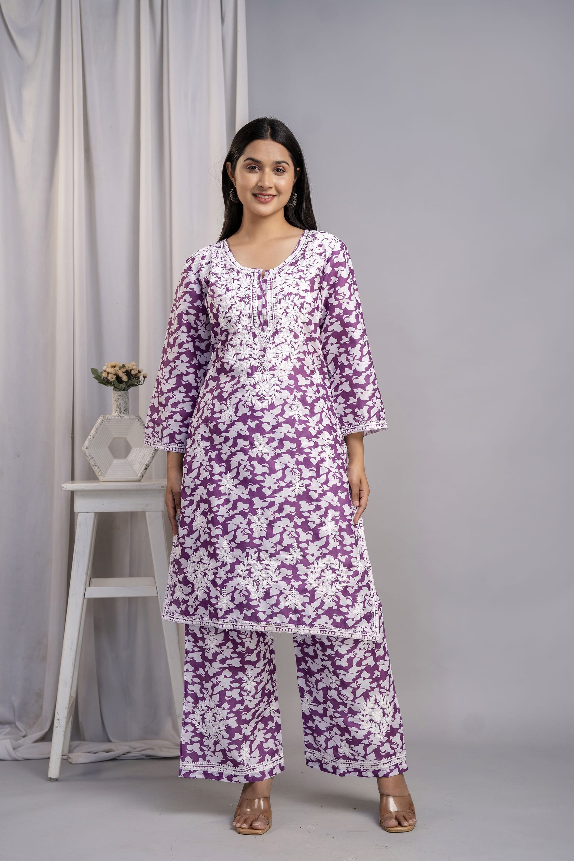 PURPLE Beautiful Two Peice Cotton Set