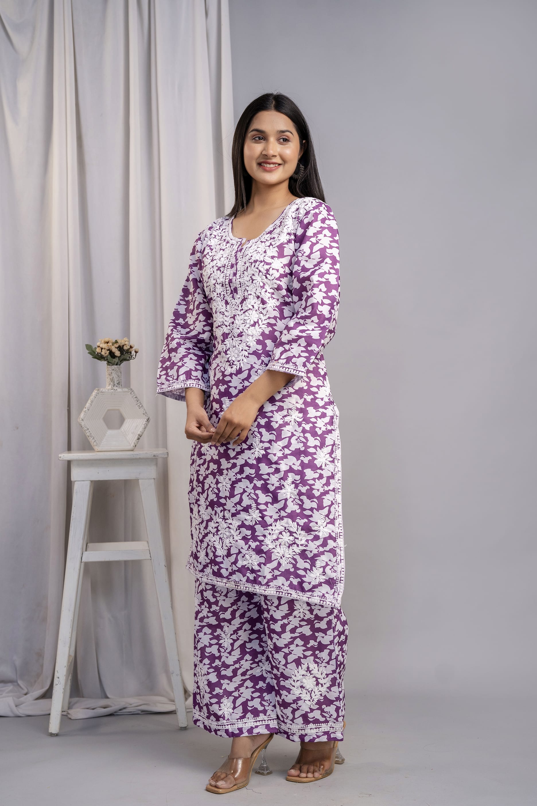 PURPLE Beautiful Two Peice Cotton Set