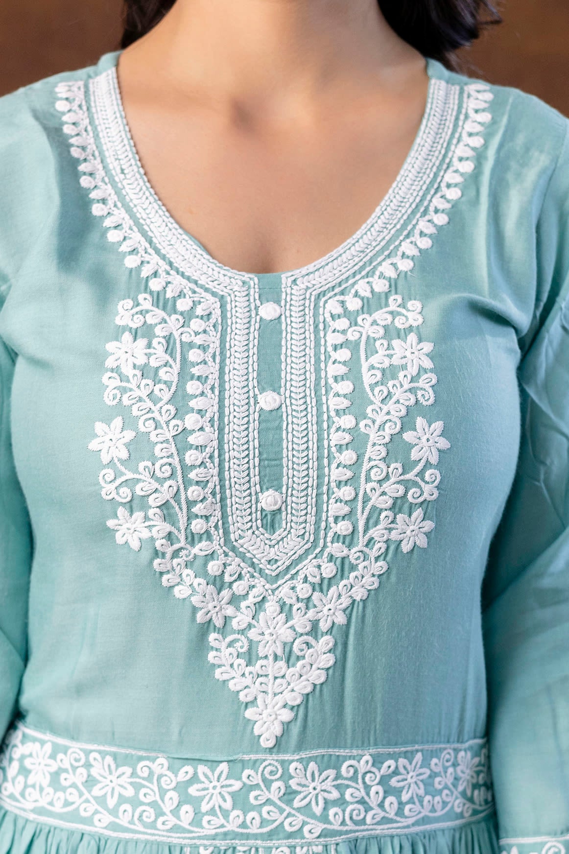 RAMA GREEN Women Embroidered Fashionable Printed || Naira Cut Kurta, Pant and Dupatta Set for Wedding, Party & Festivals