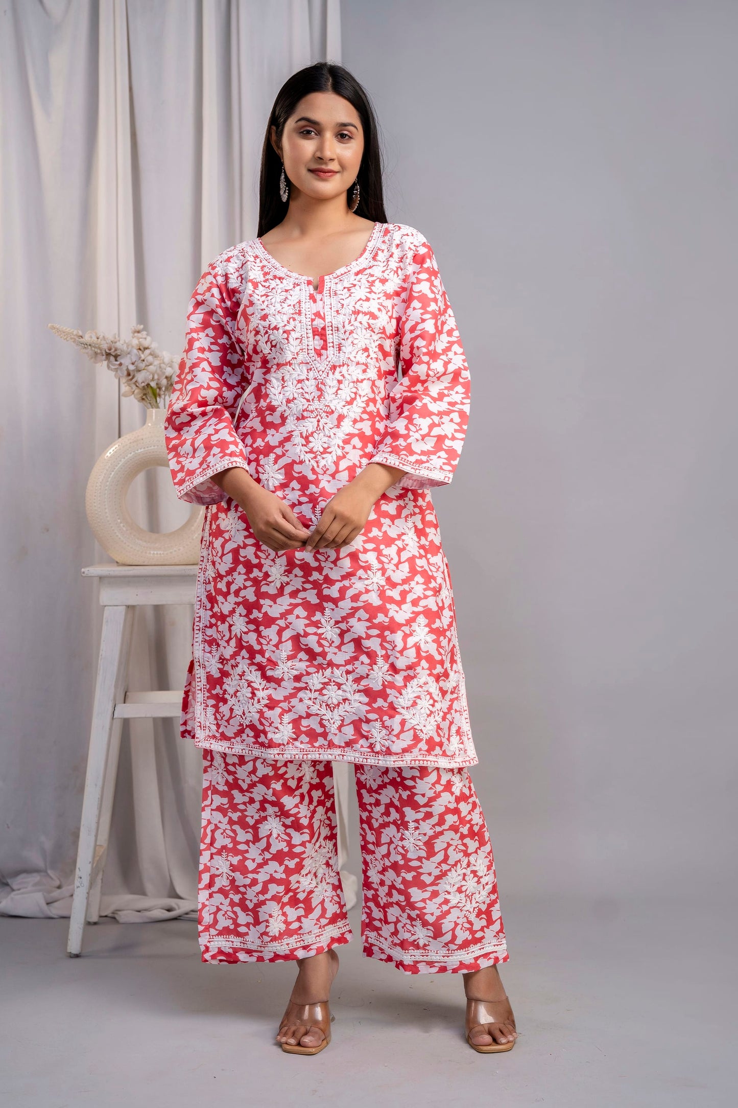 RED Beautiful Two Peice Cotton Set