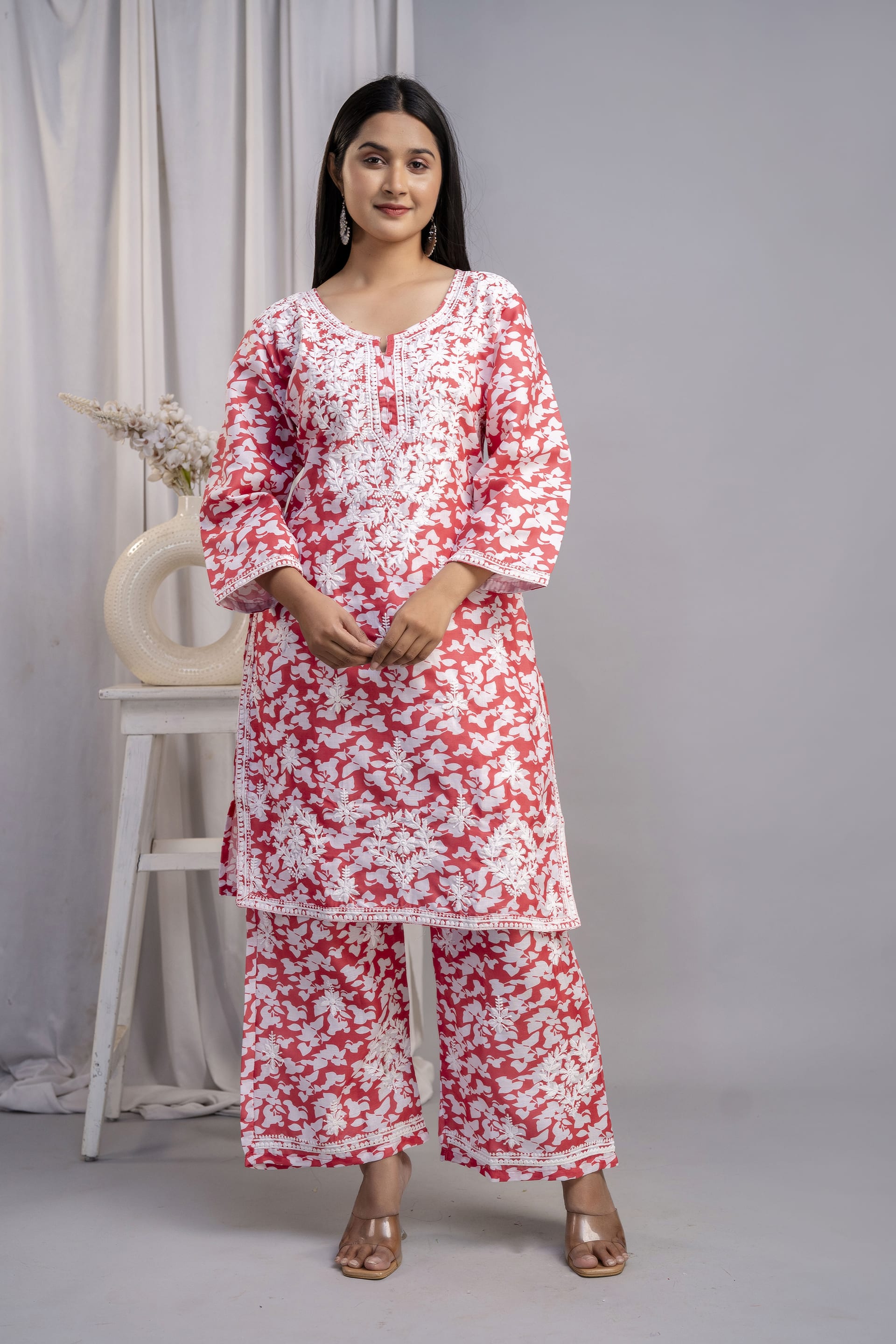 RED Beautiful Two Peice Cotton Set