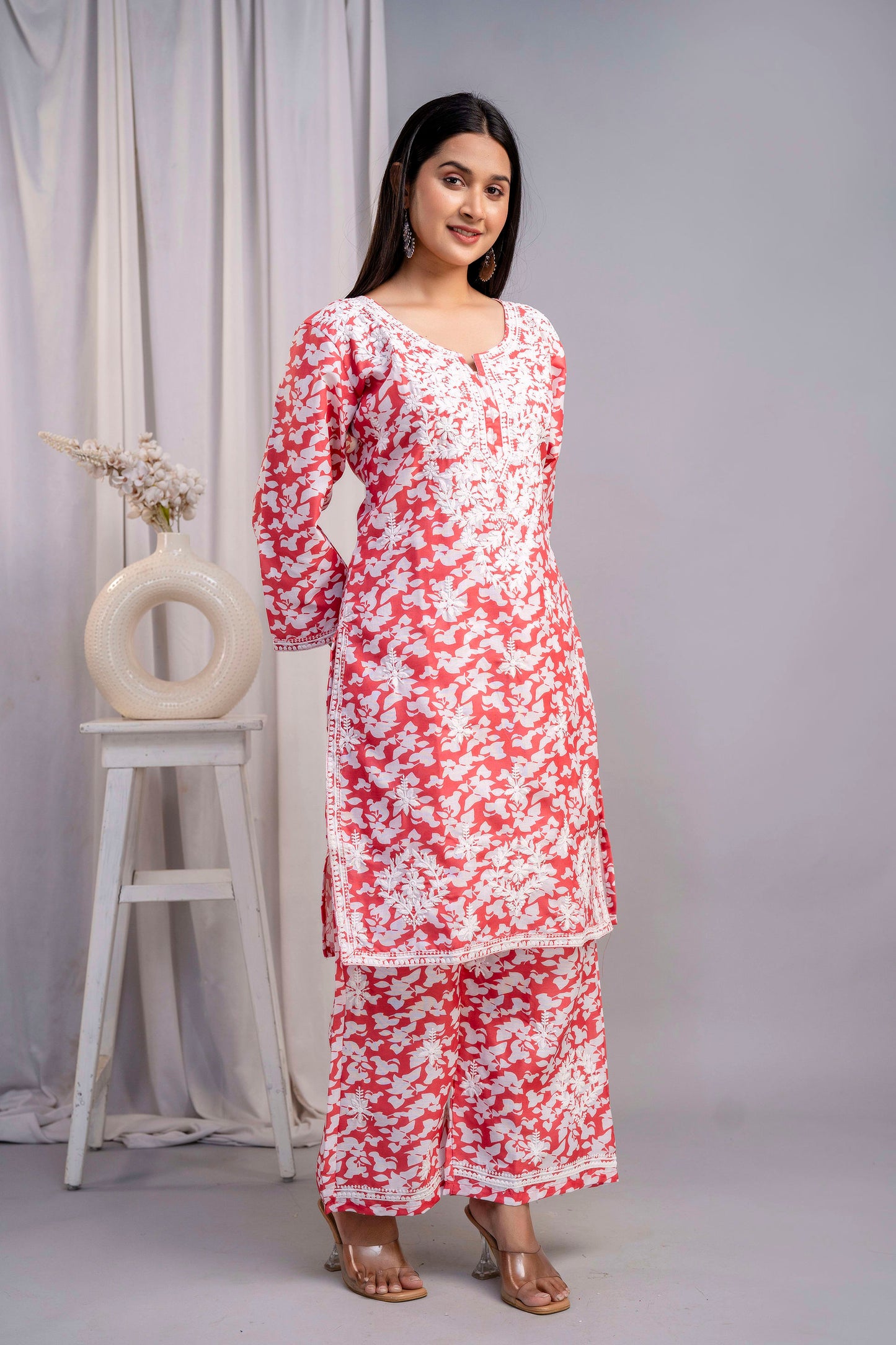 RED Beautiful Two Peice Cotton Set