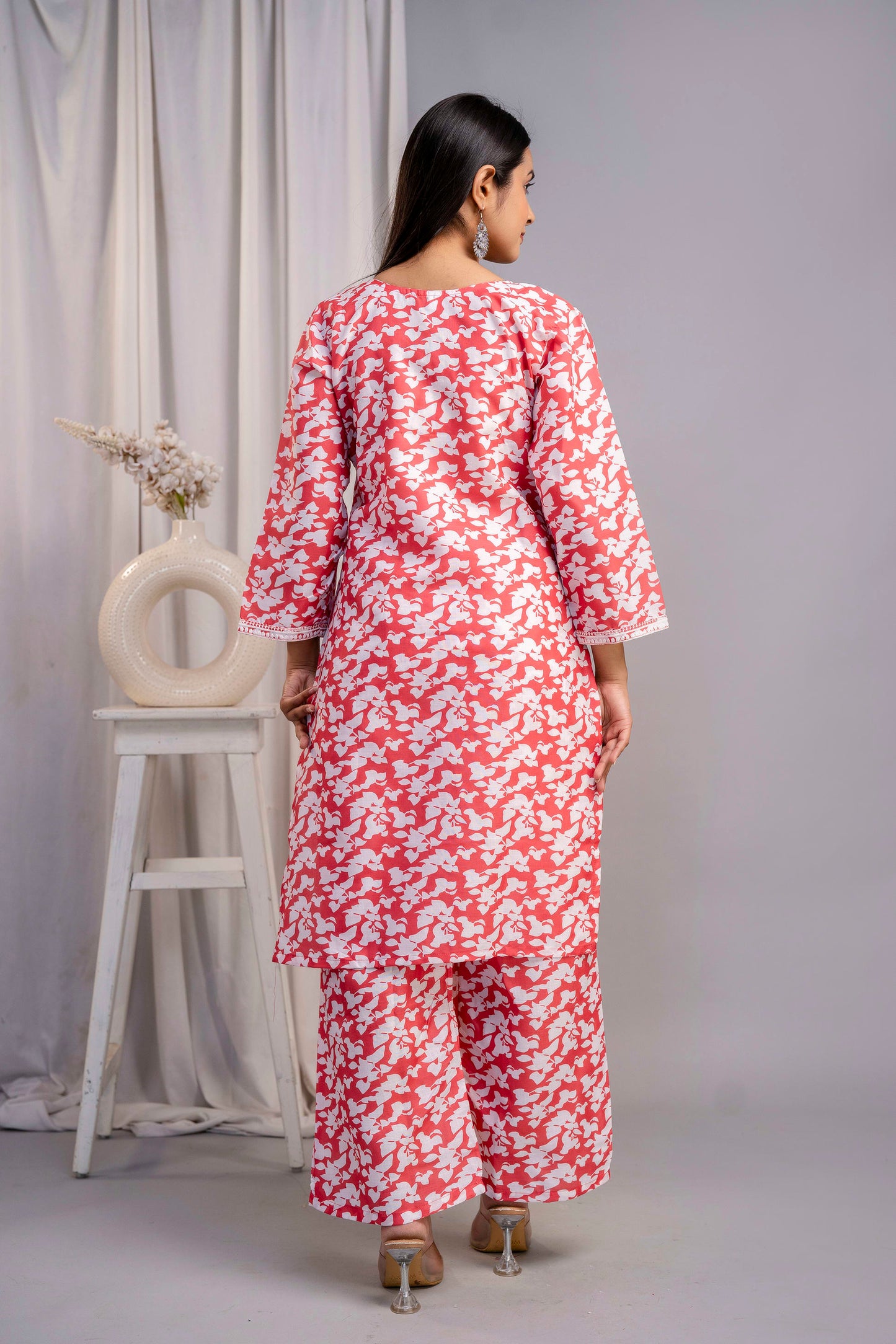 RED Beautiful Two Peice Cotton Set