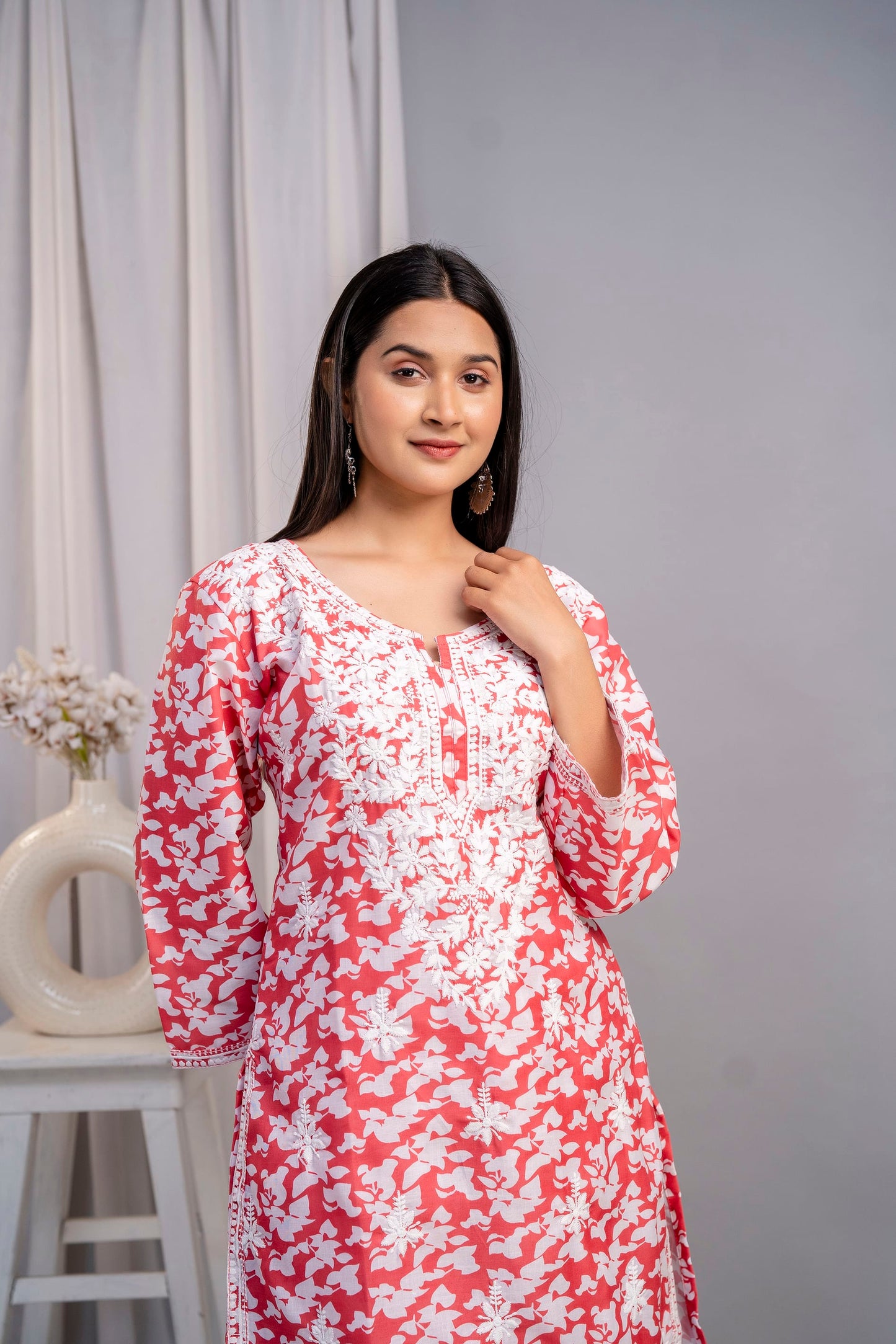 RED Beautiful Two Peice Cotton Set