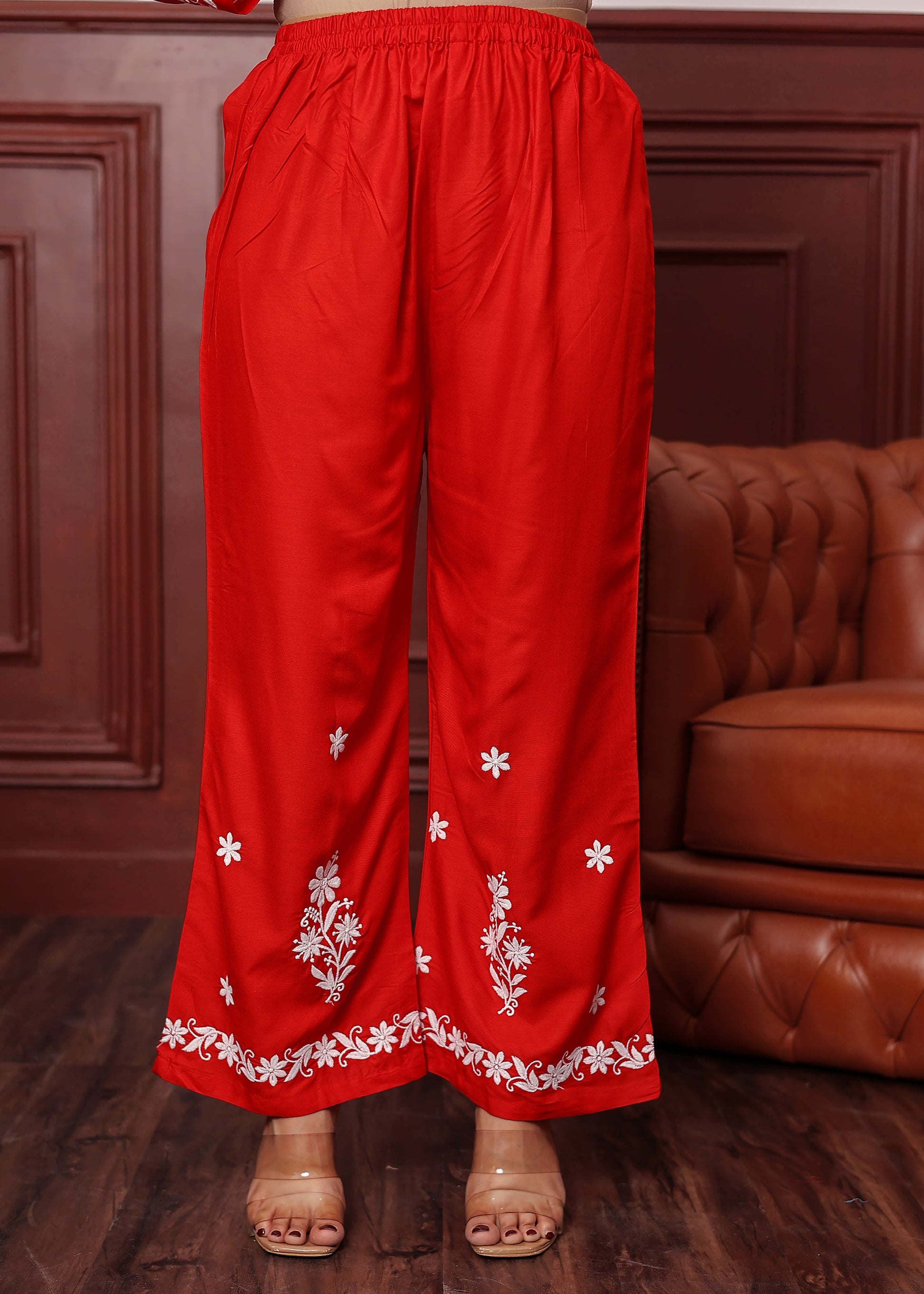 RED Premium Rayon Kurti Plazo Set