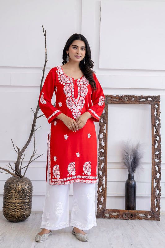 RED Trendy Fashionable kurtis