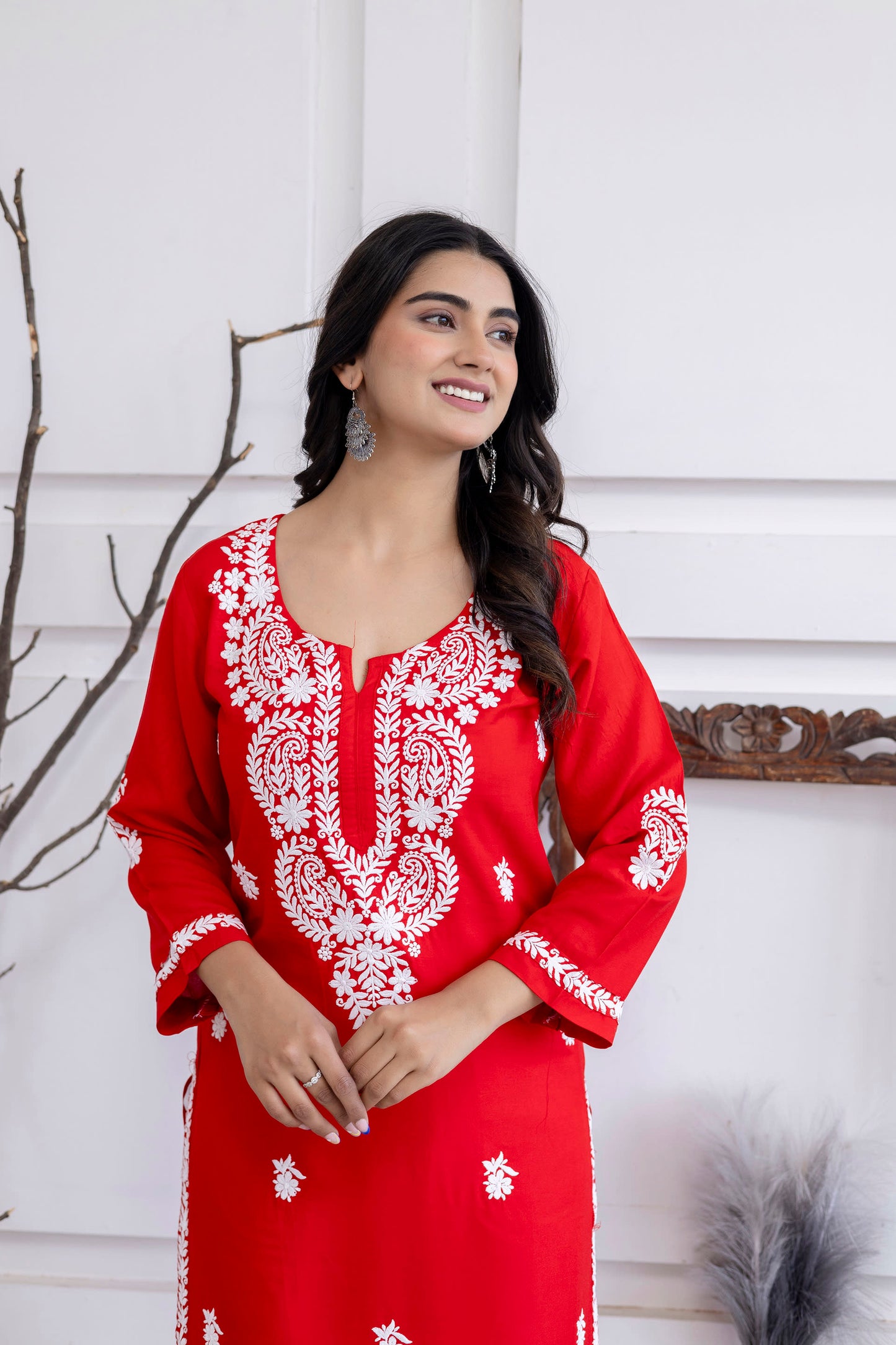 RED Trendy Fashionable kurtis