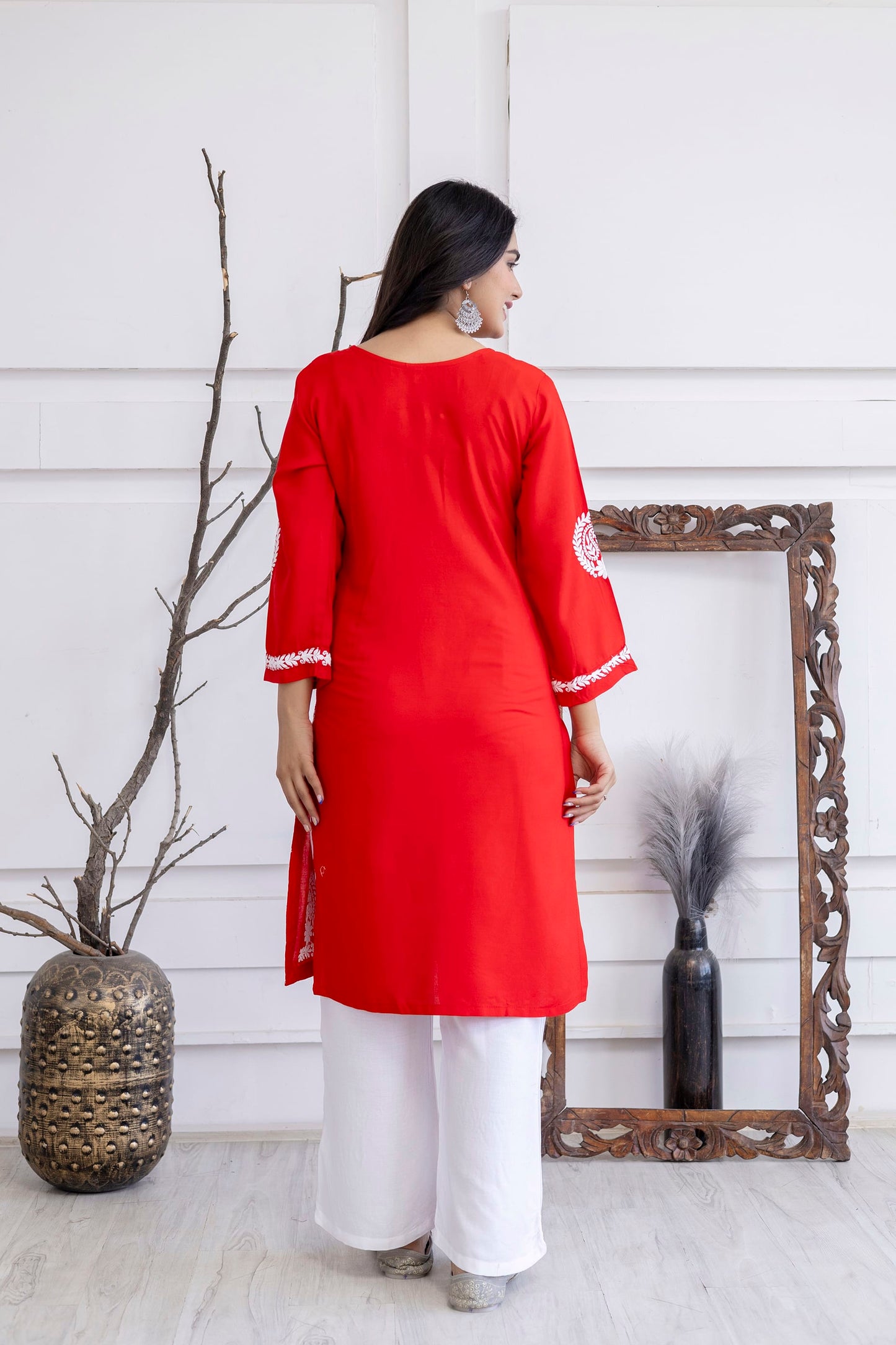 RED Trendy Fashionable kurtis