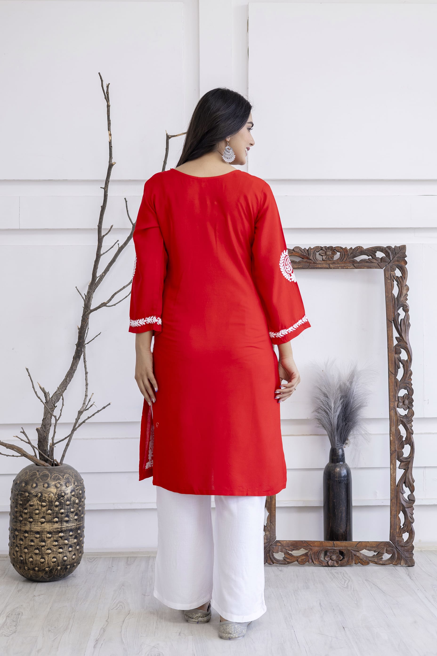 RED Trendy Fashionable kurtis