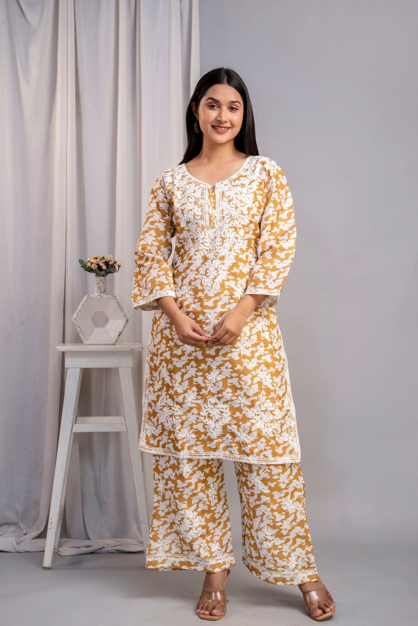 YELLOW Beautiful Two Peice Cotton Set