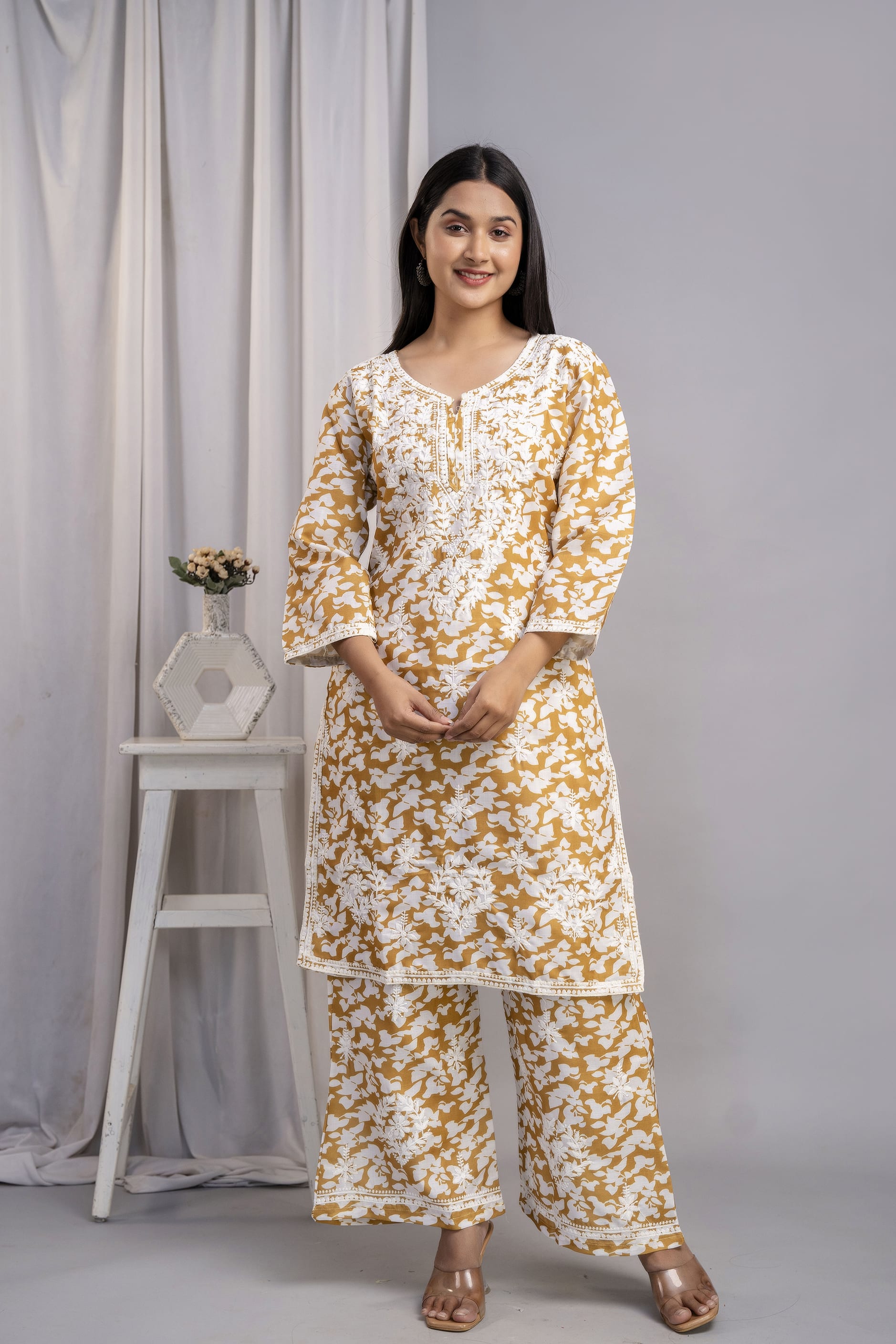 YELLOW Beautiful Two Peice Cotton Set
