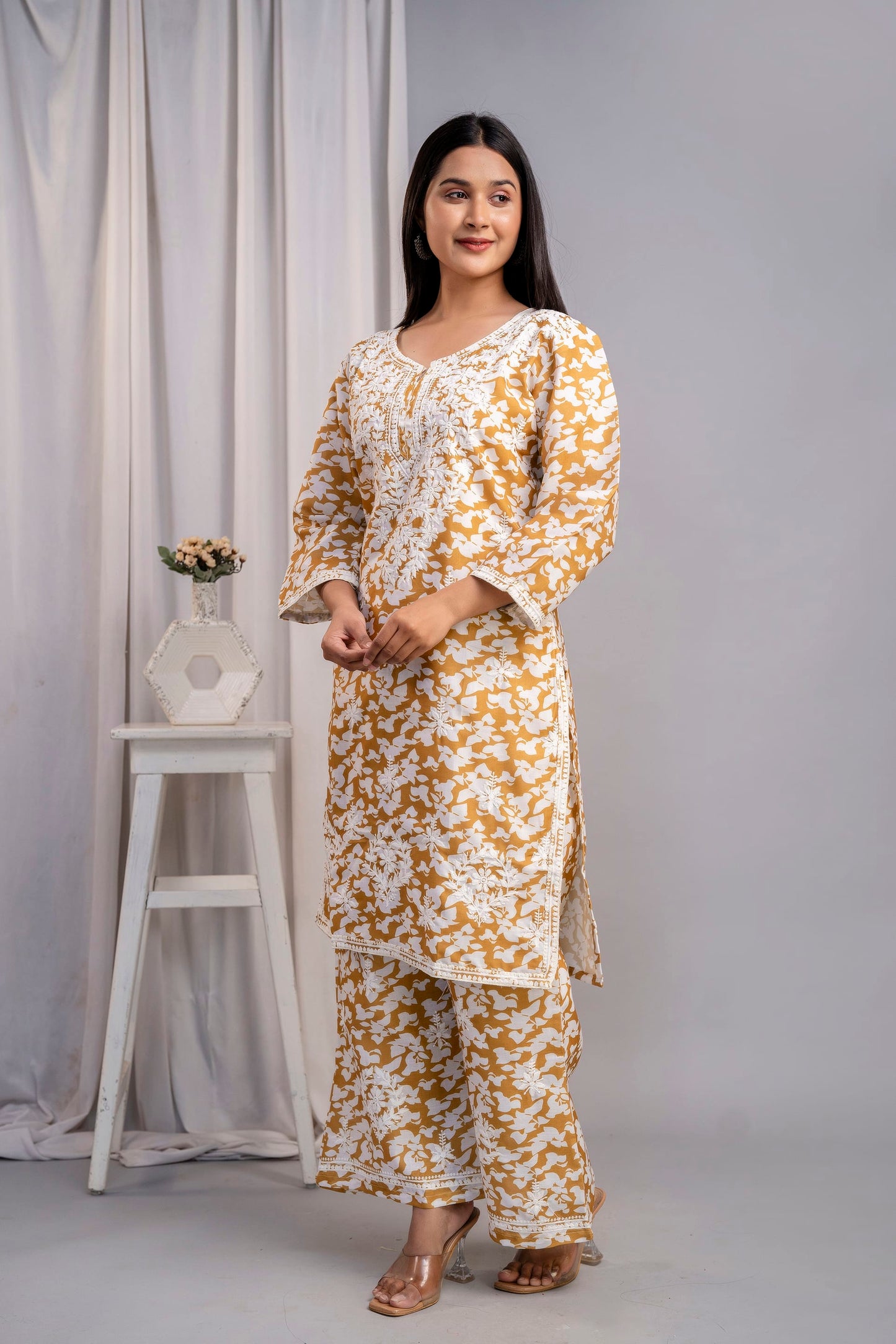 YELLOW Beautiful Two Peice Cotton Set