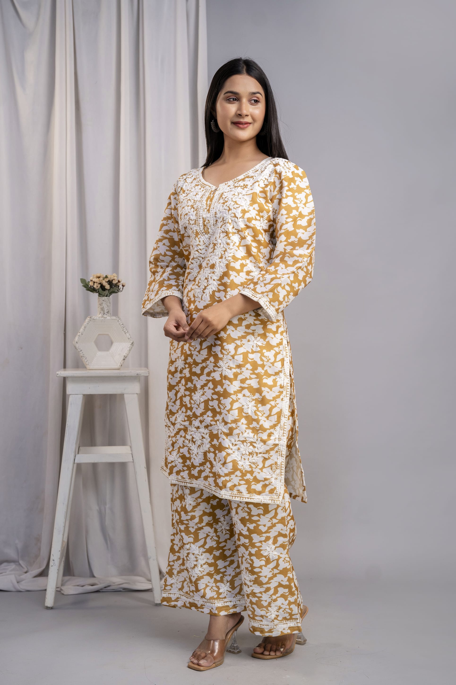 YELLOW Beautiful Two Peice Cotton Set
